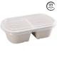 Sugarcane Bagasse 2 Compartment Clamshell Lunch Box Takeaway Food Plate with Lid
