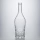 Bottom Engraved Glass Liquor Bottle for Whisky Gin Rum Sealing Type Cork Super Flint Glass