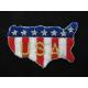 United States Map U.S.A Word Embroidery Iron On Applique Patch