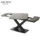 Marble Extendable Dining Table And Chairs Set Modern Nordic Black Adjusted 200cm
