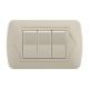 Double Plate 3 Gang 2 Way Switch Ivory Color With Copper Parts And Silver Contact