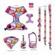 7 Pieces Small Soft Dog Harness M Size Collar Leash Set Ribbon Decoration