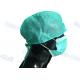Green Medical Disposable Surgical Caps Non Woven Tie On Back Type For Hospital