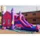 4in1 pink kids party inflatable princess bounce house with slide from Guangzhou