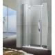 Two Fixed Panel Stainless Steel Shower Screen Pivot Irregular Clear Tempered Glass