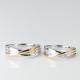 Double Color Special Lines Women11 White Gold Couple Ring
