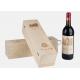 Pine Wood Hinged Lid Personalised Wooden Wine Box Rectangle For 1 Bottle