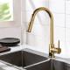 Electroplating Stainless Steel Pull Down Kitchen Faucet Commercial Sink Tap