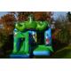 Kids Inflatable Green Super Heroes Castle Jumping House With Slide