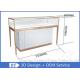 Luxury Rose Gold Stainless Steel Jewellery Display Cabinets For Retail Shop