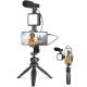 ODM Multifunctional Live Stream Holder Mobile Phone Tripod Mount With LED Light