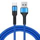 USB 3.1 Type C Nylon Charging Cable Multi Colored For Android Mobile Phones