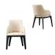 Simple Design Italian Dining Chair ,  Ash wood White Pu Leather Dining Chairs