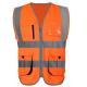 High visibility workwear safety vest with pockets 100% polyester tapes reflective vest