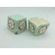 Mint Colored Flower Cupcake Liners , Square Cupcake Wrappers Romantic Wedding Baking Cup