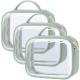 Shockproof And Durable Clear Green Cosmetic Bags With Handle