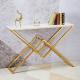 Modern Stainless Steel Marble Square Entrance Console Table Glossy Finish For Hotel