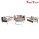 4 Seater Outside Table And Chairs  , White Frame Aluminum Sofa Set For Patio Hotel