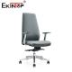 Eco Friendly Blue Gray Leather Office Chair With Adjustable Armrests And Height