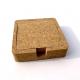 HOT SALE 4'' Square Cork Coaster Set of 4 With Holder Cork for Bar or Home Decoration