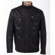 No buttons Casual jackets Two side pockets Mens Lightweight Leather Jackets