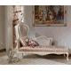 Champagne Hand Carved Luxury Chaise Lounge Chaise Lounge Sofa Flower Print