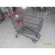 Large Capacity 4 Wheel Supermarket Shopping Trolley With Red Handle