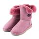 Women'S Shearling Sheepskin Snow Boots Pink Customized