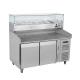 Marble Top Refrigerated Pizza Prep Table 260L With Salad Bar