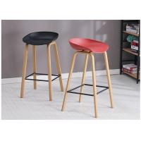 Height Fixed Beech Bar Stool , PU Synthetic Leather Bar Stools Counter Height