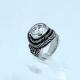 Fashion 316L Stainless Steel Casting Clay CZ Stones Ring LRX374