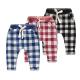 Unisex Cute Newborn Baby Clothes Cotton Plaid Harem Pants Knitted Fabric