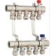 6213Y Hot Forged Brass Ball Valve Water Distribution Manifolds 45mm branch spacing W/ Main Supply & Return Air Exhausts