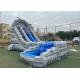 Marble Color 0.55mm PVC Inflatable Water Slide With Pool
