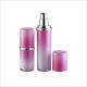 25ml 50ml Round Cosmetic Airless Bottle Silver Collar Airless Pump Container PMMA