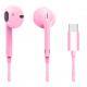 Pink Customized 3.5 Mm Jack Noise Cancelling Sport Earbuds / Headphone For