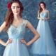 Light Blue Appliques And Beaded Elegant Evening Dresses TSJY046