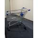 Chrome Plated Iron Wire Shopping Trolley / Movable Store Hand Wire Shopping Cart