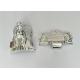 Silver Coffin Ornaments / Funeral Accessories Polished Plating Surface