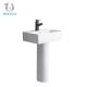 Customised White Slim Full Pedestal Wash Basin Square Pedestal Sink 810mm