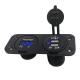 Dual Port Abs Motorcycle USB Charger With Voltmeter 5V 3.1A