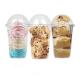 PET PLA Plastic Cups With Lids 100% Biodegradable Transparent Cold Food 16oz