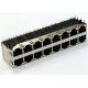 J20-0116NL Stacked 2x8 RJ45 Connector 16 Ports With LEDs