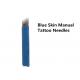 Blue Manual Tattoo Needles Microblading For Eyeliner Lips Permanent Makeup