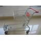 Heavy Duty Plastic Shopping Trolley Stackable Space Saving With Hand Push