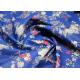 Blue Rose Printed PU Leather 0.65 Mm Handfeeling For Clothing Fabric