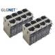 4 Channels 0.2mm Copper Alloy 2X4 Ports Magnetic RJ45 Connector