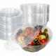 Recyclable Plastic Disposable Container Salad Tray Food / Fruit Bowl With PET Lid