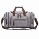 Large Multi Compartment Vintage Travel Storage Bag Shoulder Strap Handle Gray Unisex