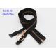 Rose Gold 30 Inch Metal Coat Zipper , Long Open Ended Zips With Auto Lock Slider And Hook Pull